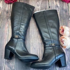 Giani Bernini Black Leather Tall Boots